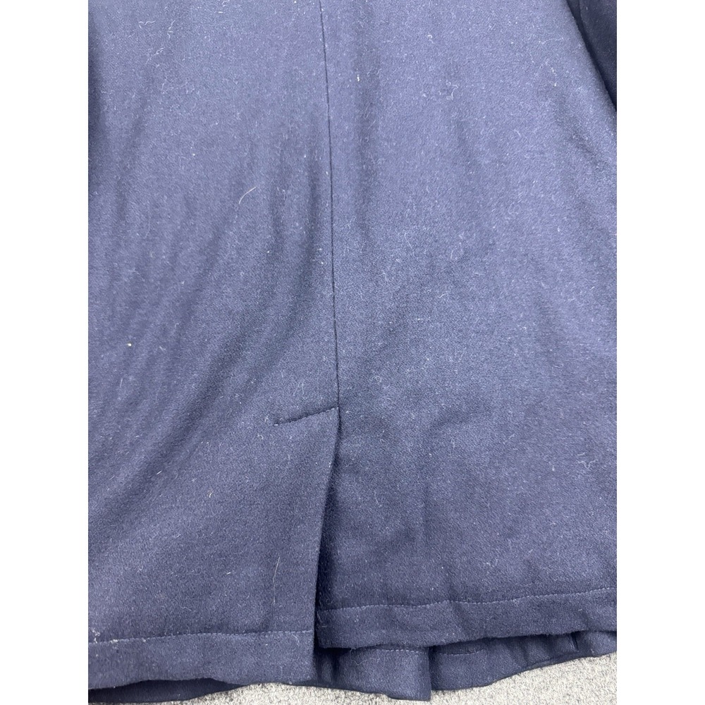 Vintage Phat Farm Double Breasted Pea Coat Wool Blend Full Zip Navy Y2K Vented - Picture 13 of 14